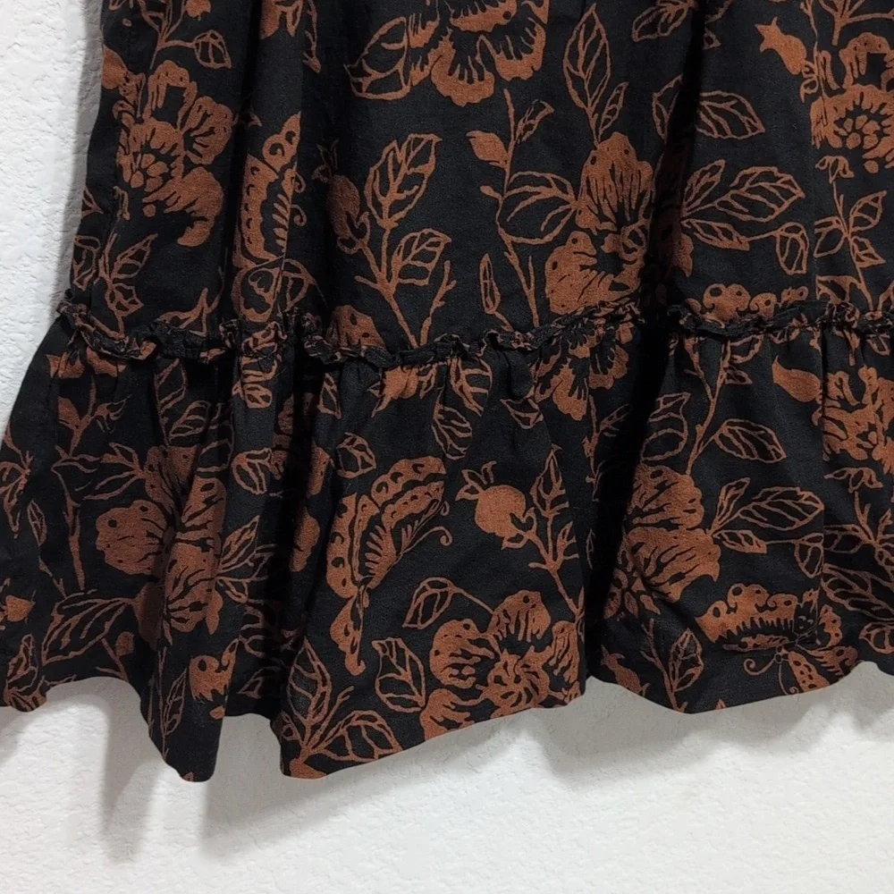 Janie and Jack‎ Tiered Sundress Black Brown Floral Girl's Size 14